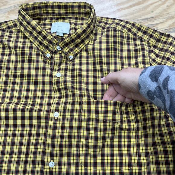 American Eagle Men's XXL Plaid Classic Fit Button Down Shirt Size XXL Preppy - Picture 6 of 11